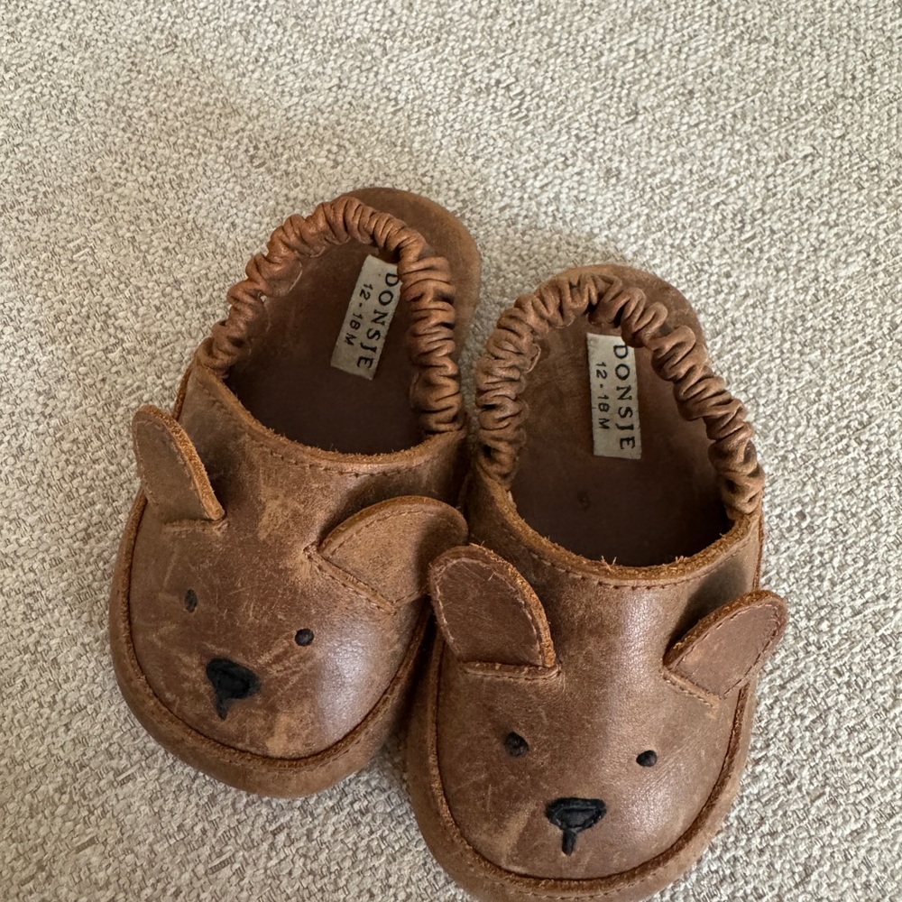 Brown Bear Leather Baby Sandals